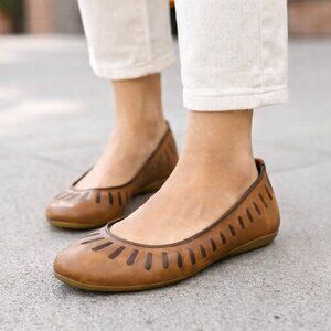 Cole Haan Nike Air Ballet Flats Women’s 8B Brown Leather Comfort Shoes